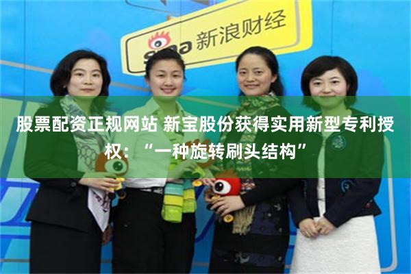 股票配资正规网站 新宝股份获得实用新型专利授权：“一种旋转刷头结构”