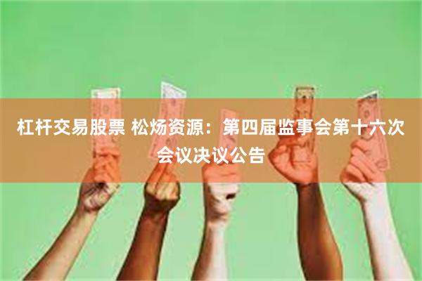 杠杆交易股票 松炀资源：第四届监事会第十六次会议决议公告
