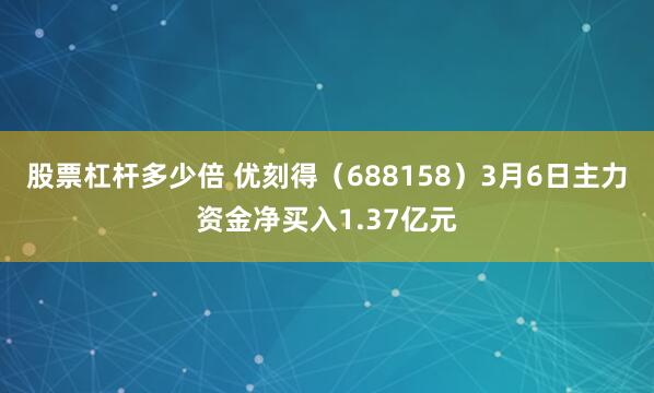 股票杠杆多少倍 优刻得（688158）3月6日主力资金净买入1.37亿元